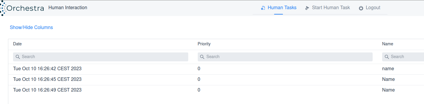 Work List UI MENU