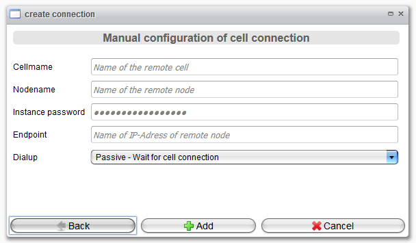 Step 2: Manual configuration of a cloud connections