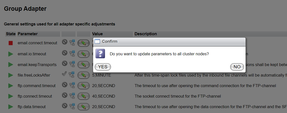 Confirmation window