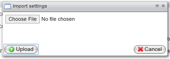 Import setting dialog for standalone mode