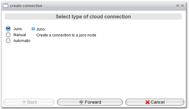 Step 1: Select type of cloud connection