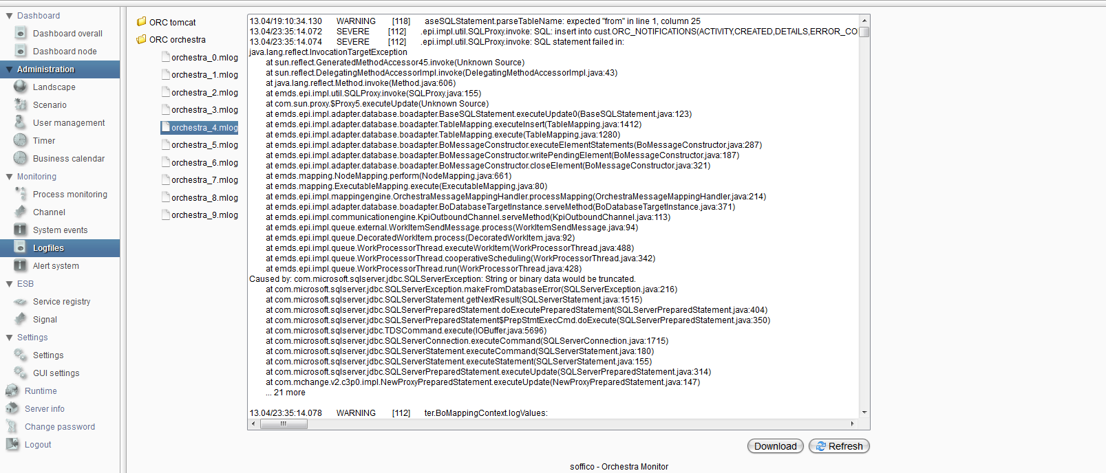 Log file view logfiles view