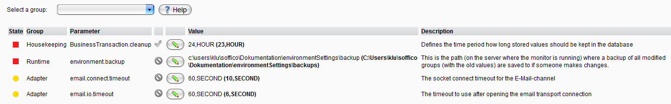 This is the panel that shows (alphabetically sorted) all settings that are currently not active