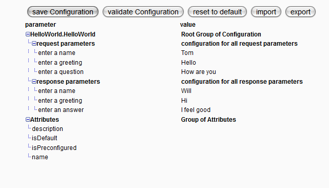 Component Configuration Editor - For HelloWorld Component