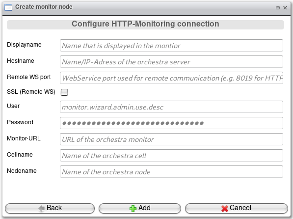 Configuration of HTTP connection