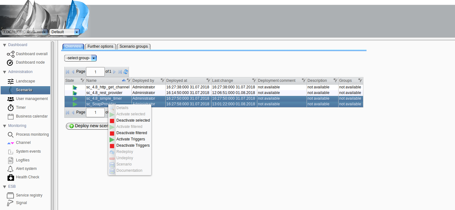 Context menu activate/deactivate Triggers Context menu activate/deactivate Triggers