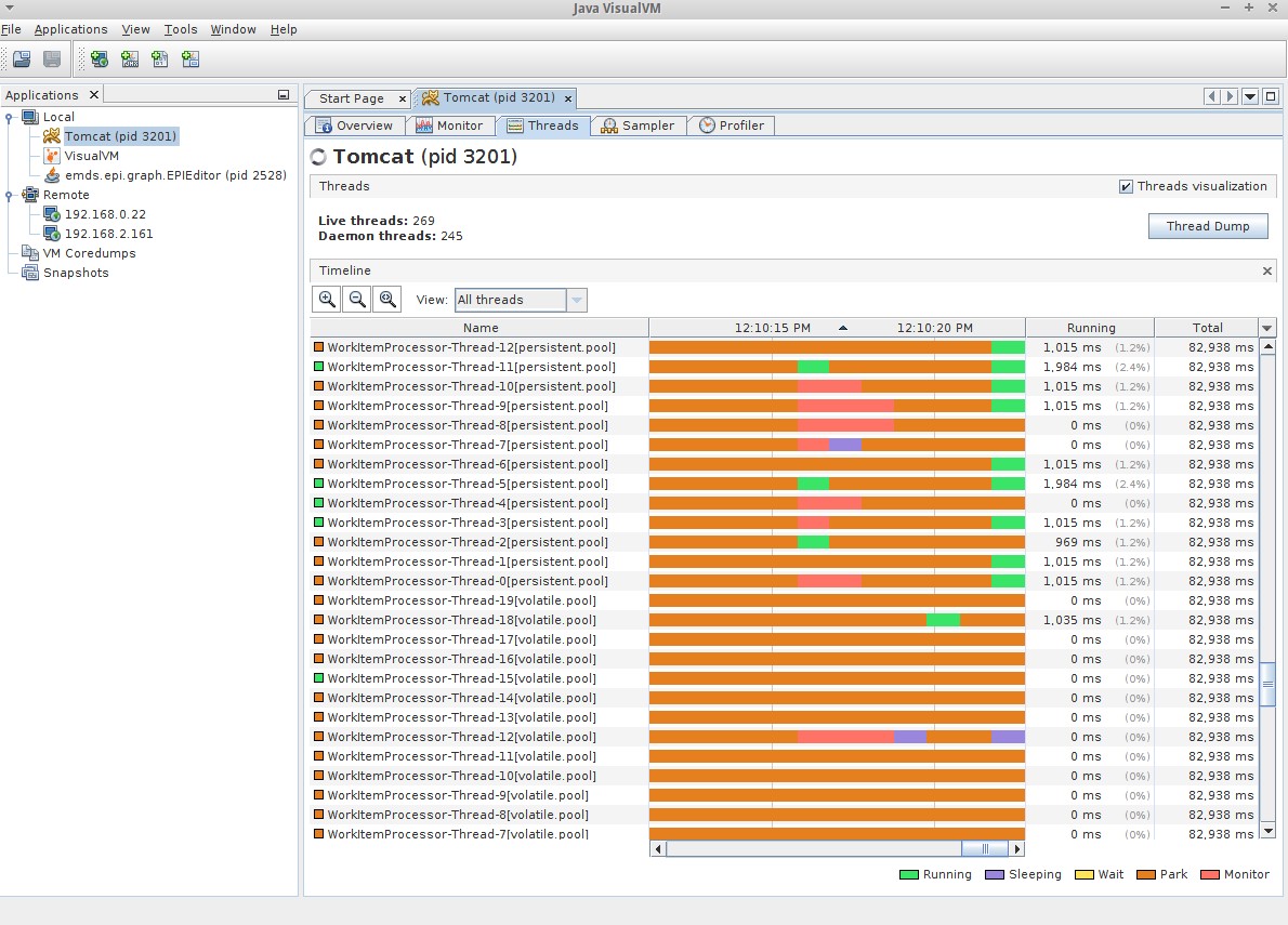 Thread Dump in jVisualVM