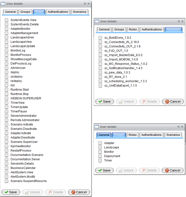 Figure 4‑20 User permissions User Permissions