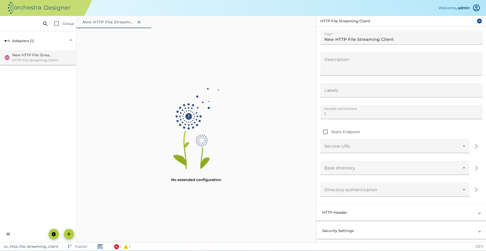 HTTP File Streaming Client Configuration