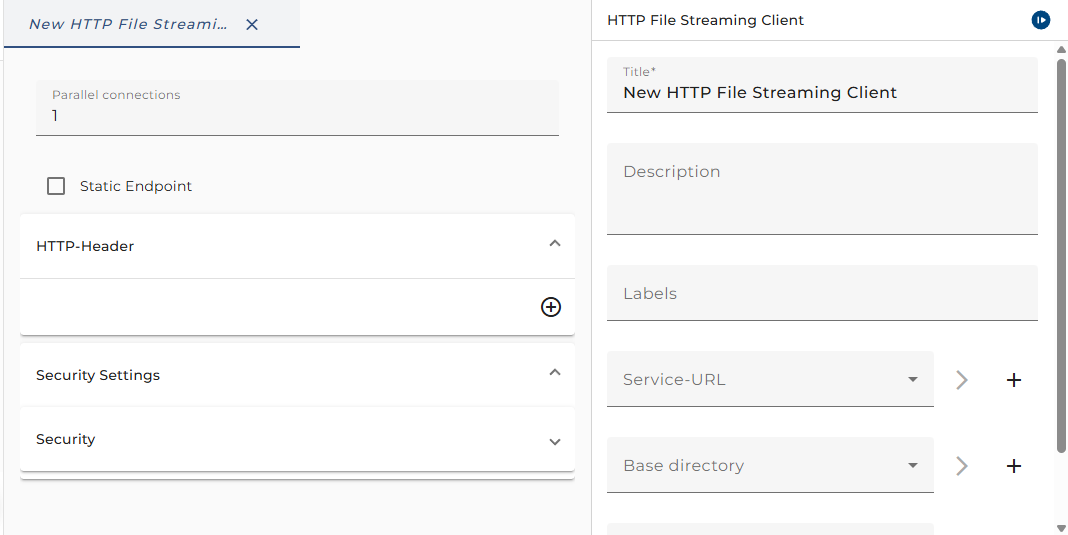 HTTP File Streaming Client Configuration