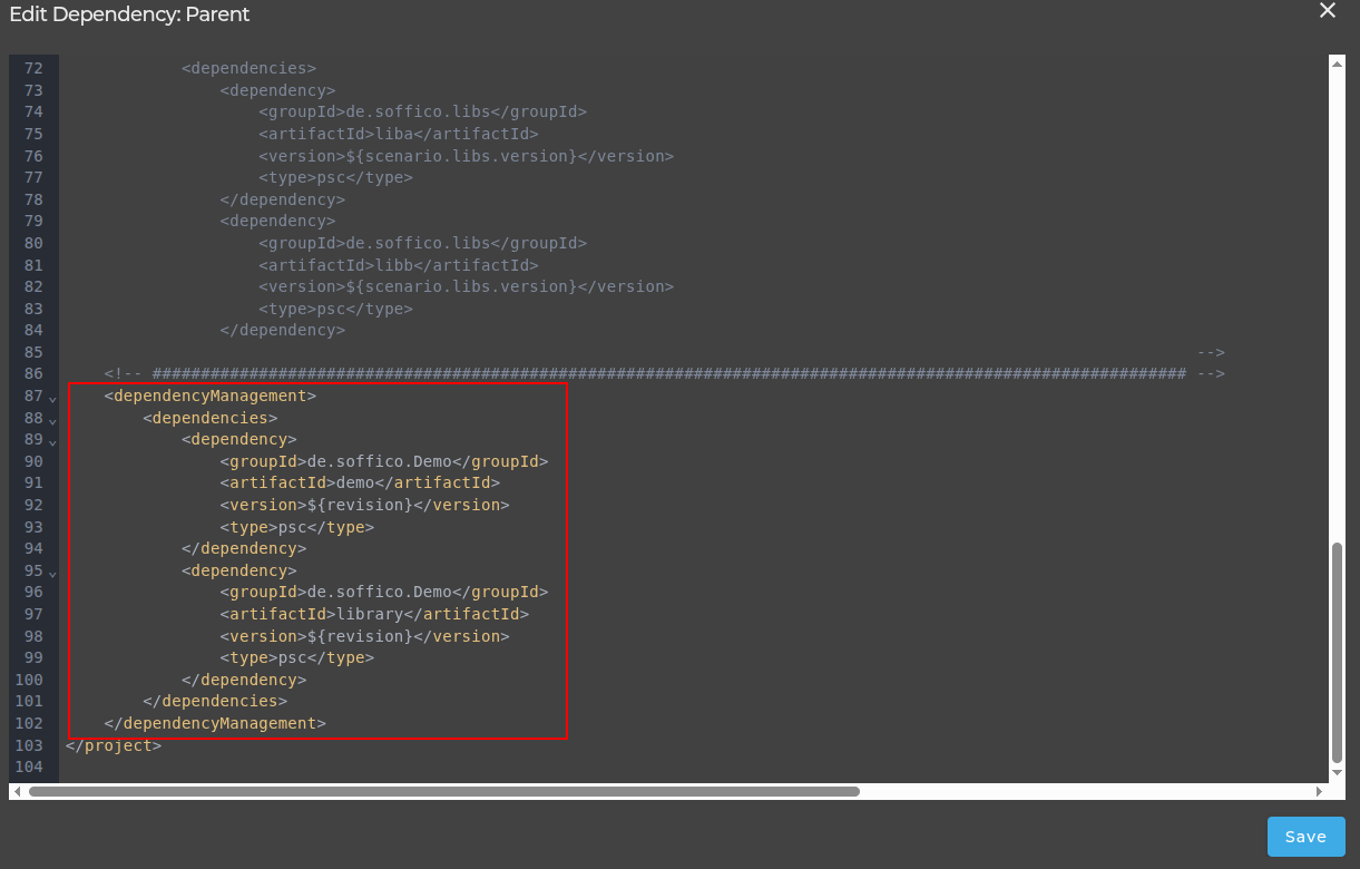 Configure Scenario Dependency