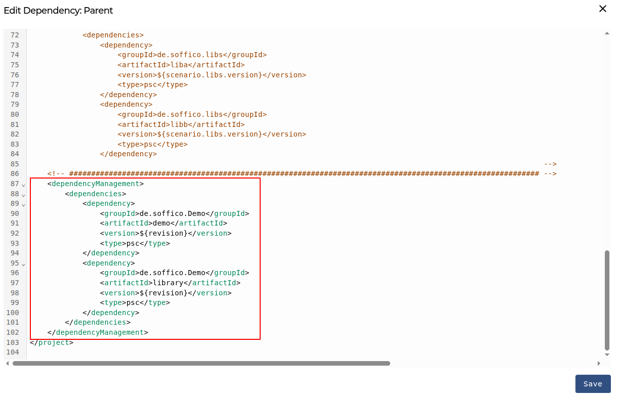 Configure Scenario Dependency