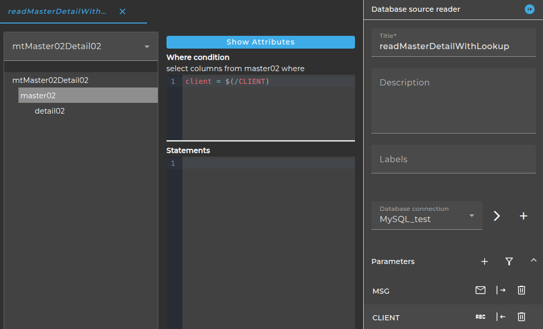 Database source reader