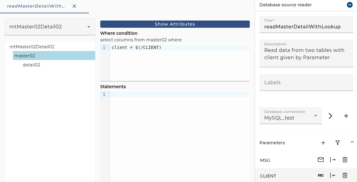 Database source reader