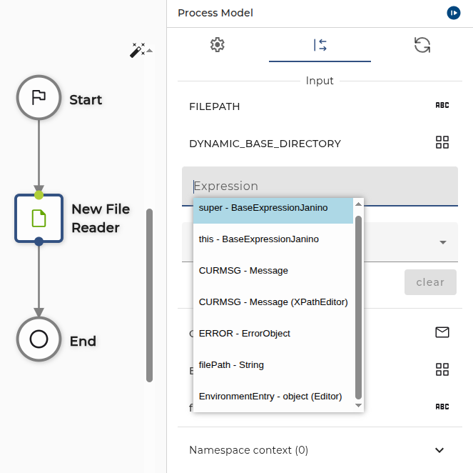 dynamic environment entry editor selection
