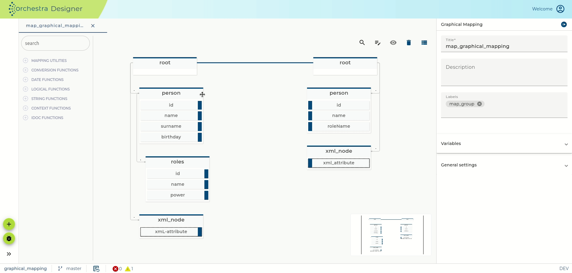 Graphical Mapping Connection Creation