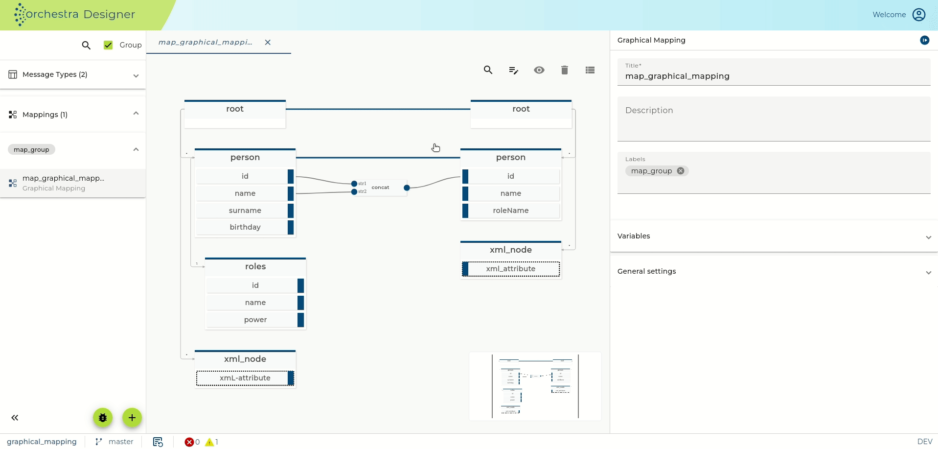 Graphical Mapping Update Message-Type