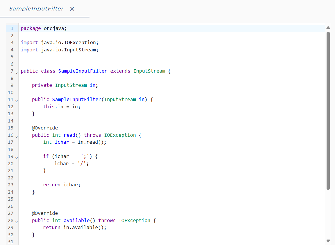 Output filter example