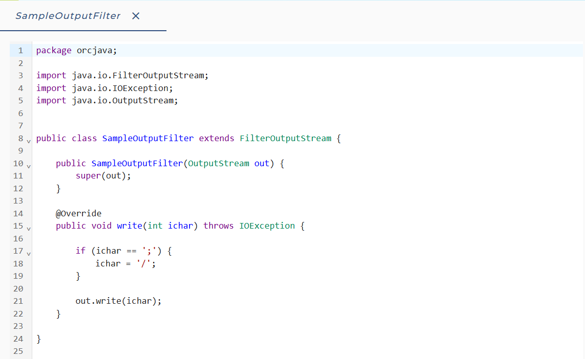 Output filter example