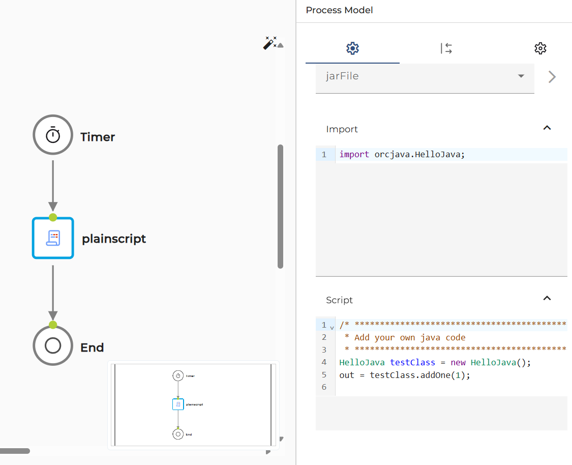 Example of using Java Source on the process model