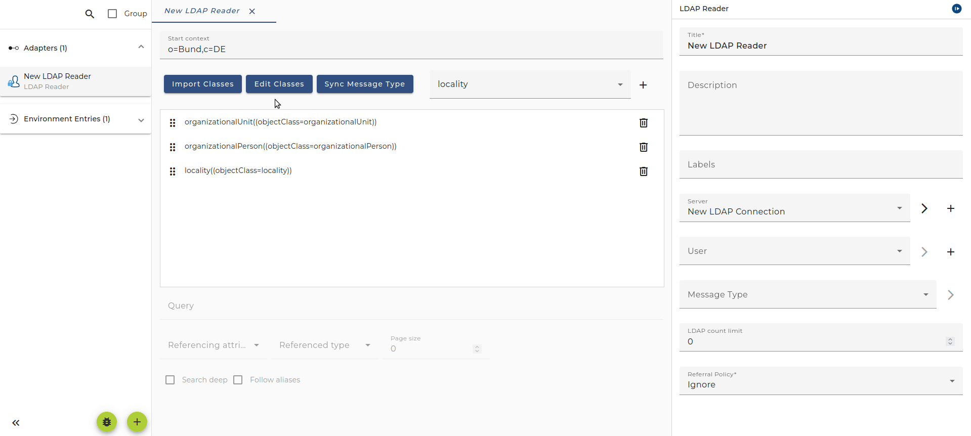 LDAP Reader Edit Classes
