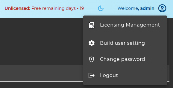 License Menu