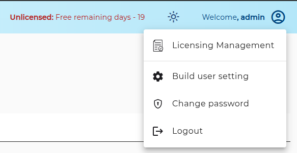 License Menu