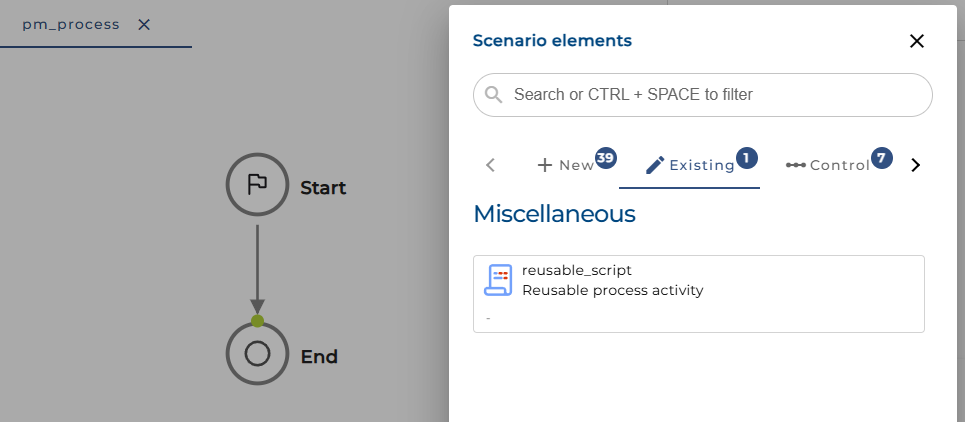 Example of using Reusable Process Activity on the process model