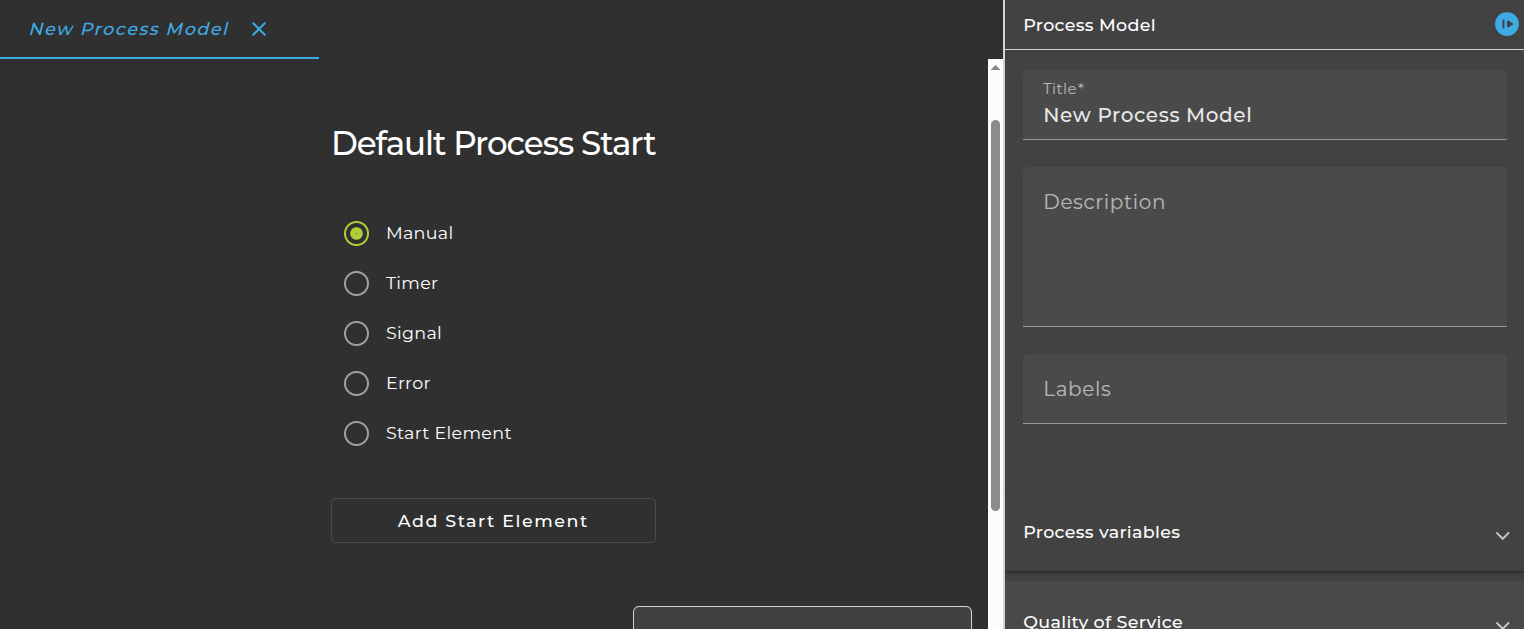 start event menu