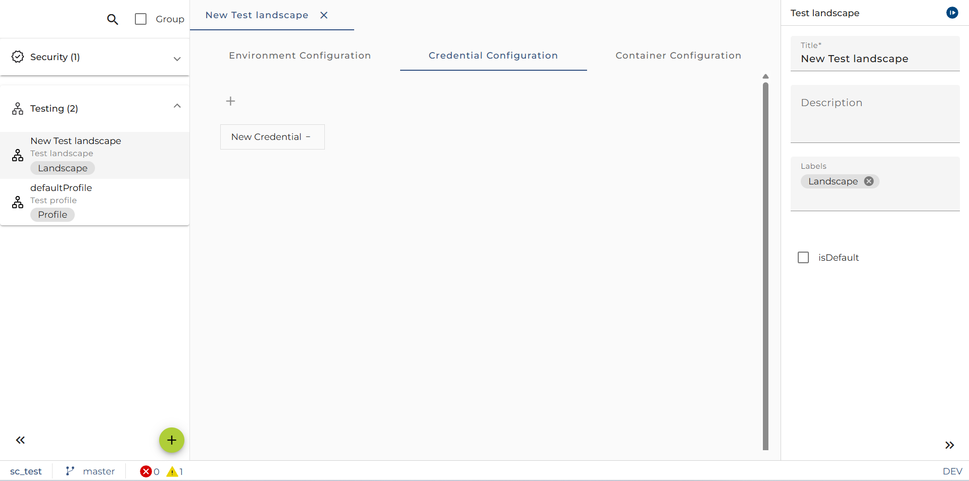 testLandscape_credential